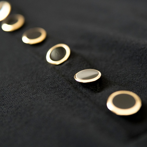 Marciano Black Gold Button Front Pocket Dress -S/P - Picture 3 of 4